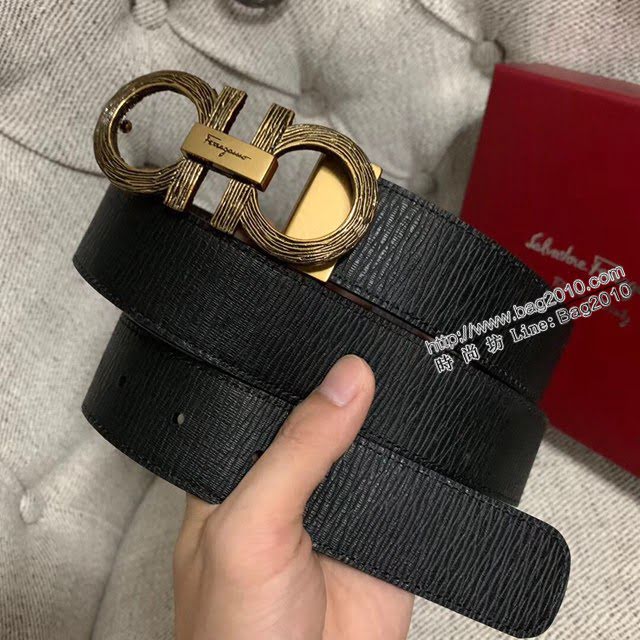 菲拉格慕男士皮帶 Ferragamo雙面牛皮紋理腰帶  jjp2057
